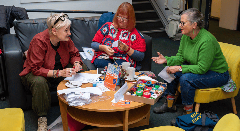 Threads of Freedom - at The Spring 2025 - sitting and stitching session